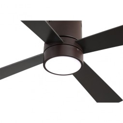 Ventilador 4 aspas Barine marrón LED 18W 3000/4000/6000k Fabrilamp