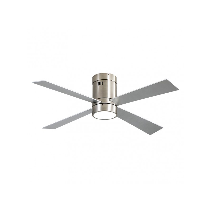 Ventilador 4 aspas Barine níquel LED 18W 3000/4000/6000k Fabrilamp