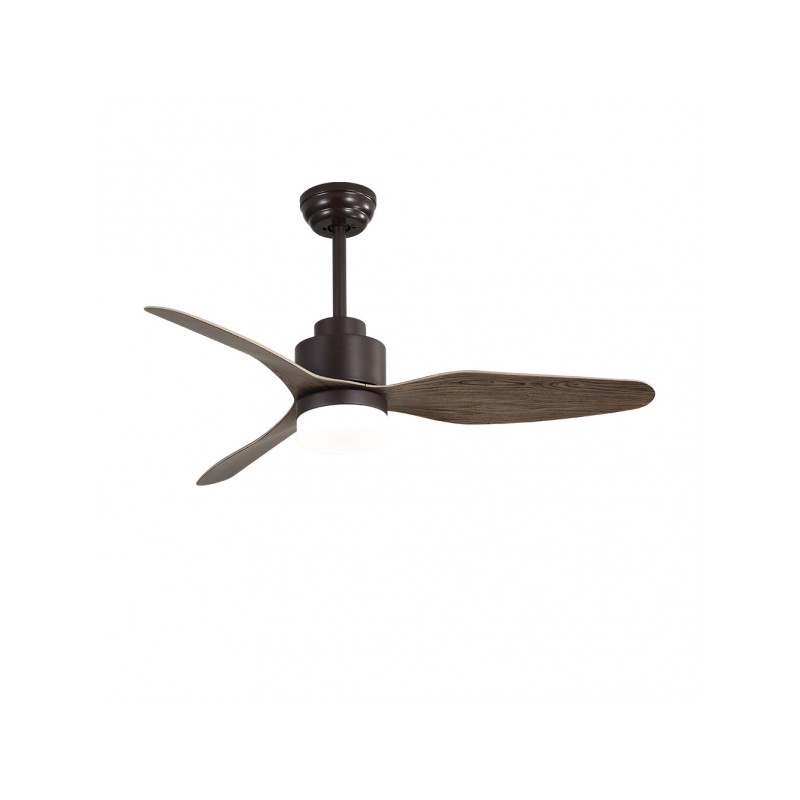 Ventilador 3 aspas Gerona marrón/roble LED 18W 3000/4000/6000k Fabrilamp