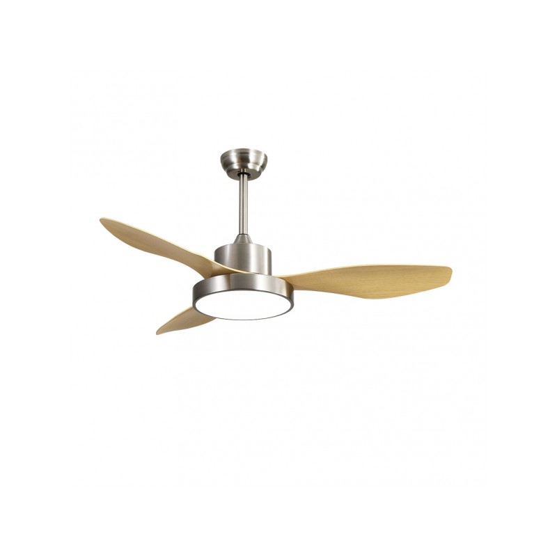 Ventilador 3 aspas Hayate níquel/haya LED 40W 3000/4000/6000k Fabrilamp