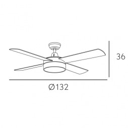 Ventilador 4 aspas Nevery marrón LED 24W 3000/4000/6000k Fabrilamp