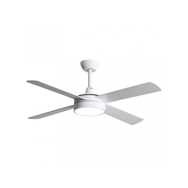 Ventilador 4 aspas Nevery blanco LED 24W 3000/4000/6000k Fabrilamp