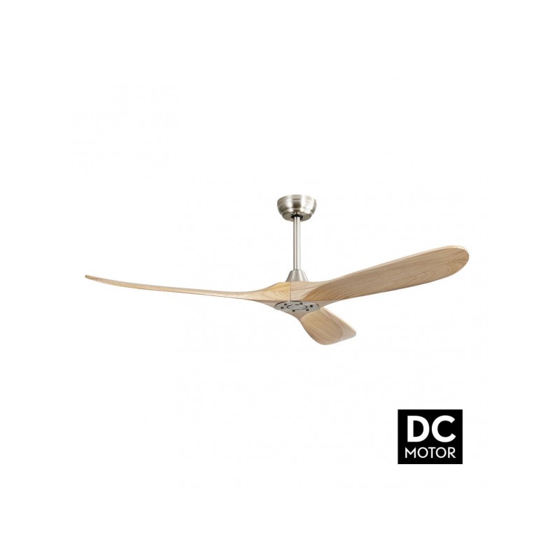 Ventilador motor DC Marin níquel/haya Fabrilamp