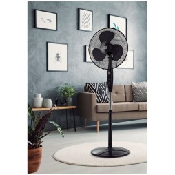 Ventilador de pie Inverna negro con mando Fabrilamp