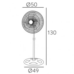 Ventilador 3 en 1 Maloja cromo/negro 70W Fabrilamp