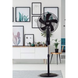 Ventilador de pie Cacimbo negro con mando Fabrilamp