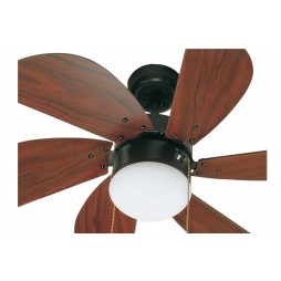Ventilador con luz 6 palas marrón Palao Faro