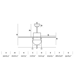Ventilador con luz 6 palas multicolor Palao Faro
