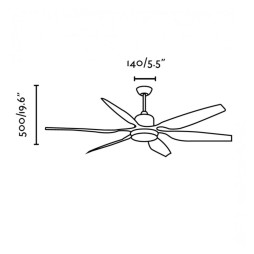 Ventilador con luz 6 palas marrón Tilos Faro