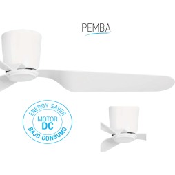 Ventilador con luz 3 palas blanco Pemba Faro