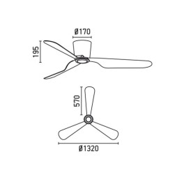 Ventilador con luz 3 palas blanco Pemba Faro