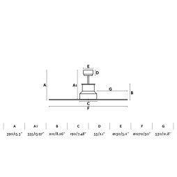 Ventilador 4 palas motor DC Winche cromo Faro