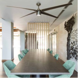 Ventilador DC con luz Attos marrón Faro