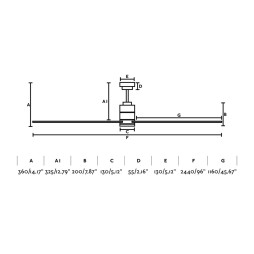Ventilador DC con luz  9 palas Manhattan Faro