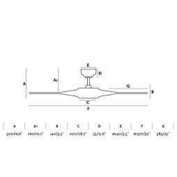 Ventilador con luz motor DC Cocos Faro
