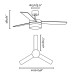 Ventilador con luz 3 palas acero Panay Faro