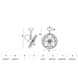 Ventilador techo/pared Keiki marrón Faro 