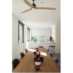 Ventilador con luz  3 palas madera Alo Faro