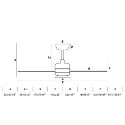 Ventilador con luz 3 palas blanco Nuu Faro