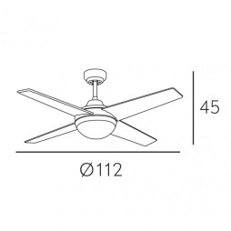 Ventilador 4 aspas Eolo motor DC blanco Fabrilamp