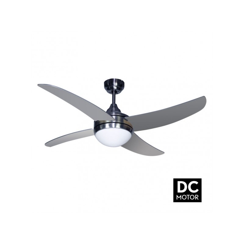 Ventilador 4 aspas Osiris motor DC níquel/plata Fabrilamp