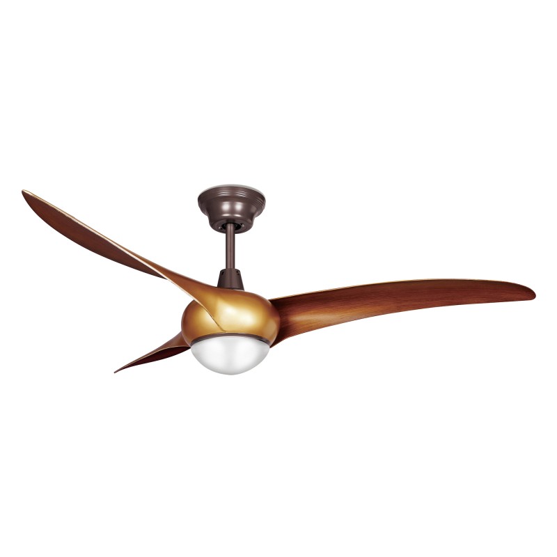 Ventilador motor DC con luz Helix madera Forlight