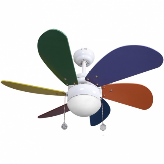 Ventilador 6 aspas Delfín colores Fabrilamp