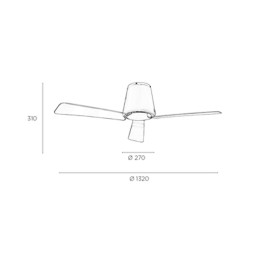 Ventilador con luz Garbi 3 palas blanco Leds-c4